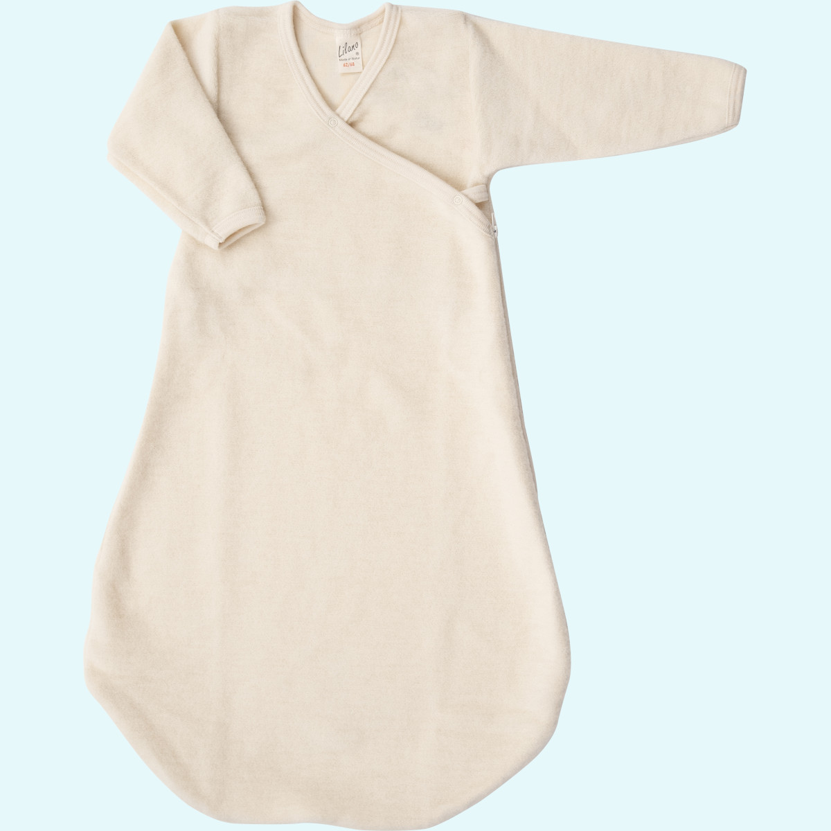 Lilano Baby langarm Wickelsäckchen natur Schurwoll-Frottee-Plüsch Dickes, kuscheliges Lilano Baby Wickelsäckchen langarm natur aus BIO merino Schurwoll-Frottee-Plüsch