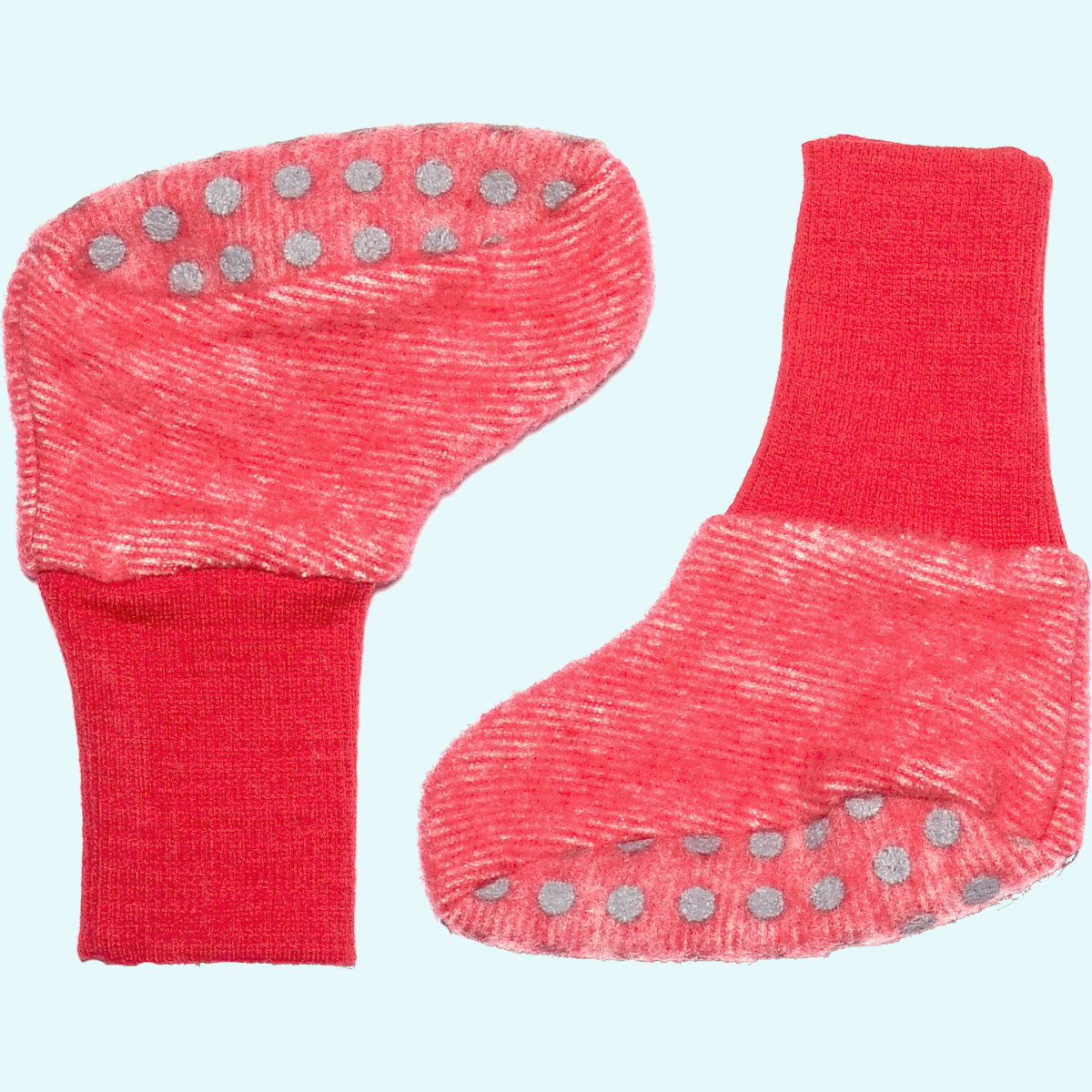 Süße Baby Schühchen aus Wollfleece von Cosilana Warme Winter Wollfleece Baby Schuhe - Babyschühchen mitwachsend mit Anti-Rutsch-Noppen von Cosilana aus BIO merino Schurwolle & Baumwolle GOTS