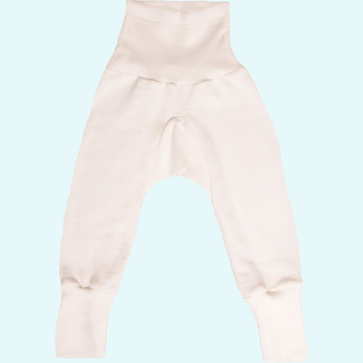 Baby Hose mit Nabelbund Wolle Seide natur GOTS