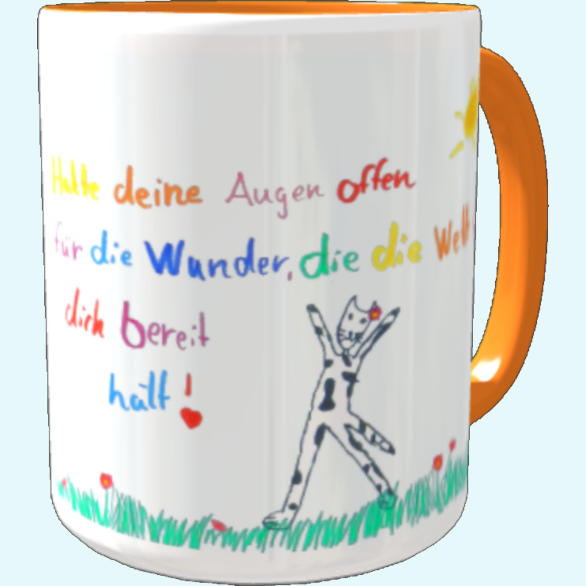 Kaffeetasse Kaffebecher mit Motiven von Kindern gemalt - Größe 9,5cm x 7,8cm