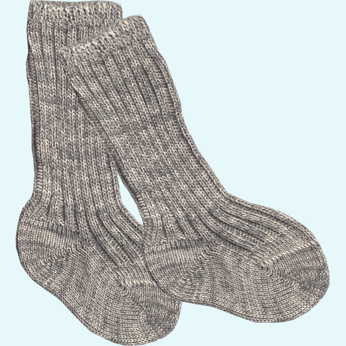 Grob gestrickte, dicke Baby Socke mit hohem Schaft - kbT Schurwolle / BIO Baumwolle