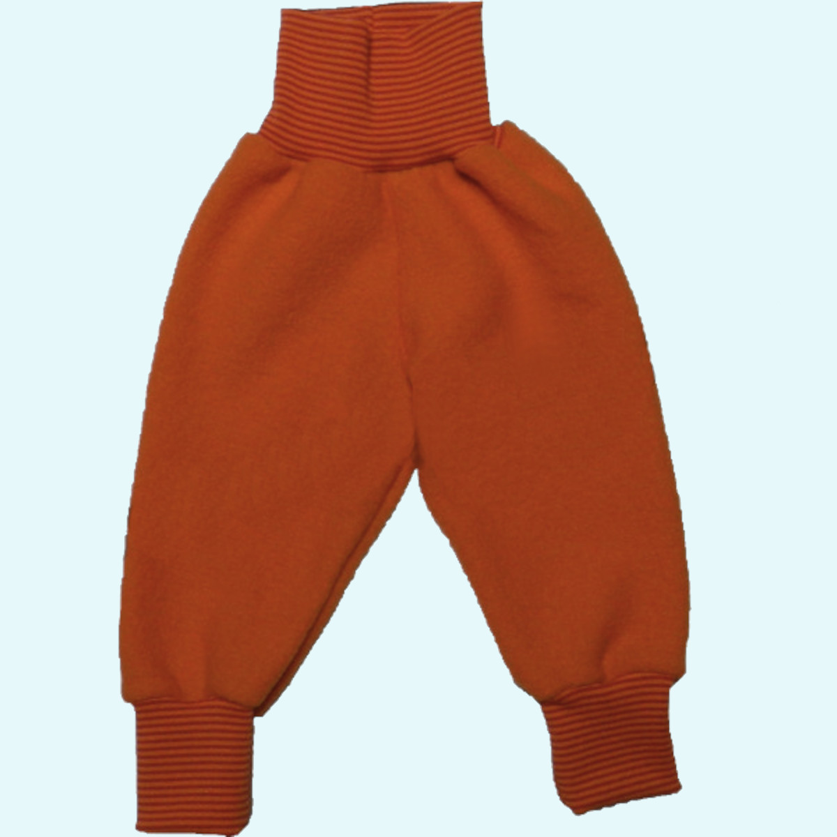 Wollkids Kinder Wollwalk Hose mitwachsend mit Nabelbund orange Wollkids Baby & Kinder Wollhose mitwachsend mit Nabelbund aus 100% Wollwalk & Bio Baumwolle - Farbe orange