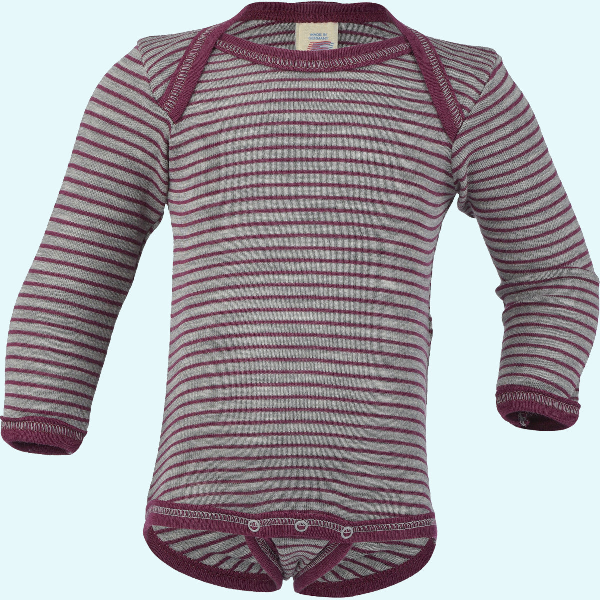 SALE - Kuschelweicher Engel Baby Body langarm Merinowolle Seide SALE - Engel Baby Body langarm geringelt aus kbT merino Schurwolle/Seide - Sommer & Winter ideal bei empfindlicher Haut GOTS