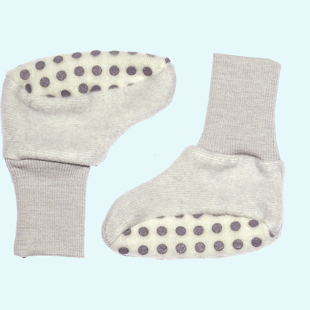 Süße Baby Schühchen aus Wollfleece von Cosilana Warme Winter Wollfleece Baby Schuhe - Babyschühchen mitwachsend mit Anti-Rutsch-Noppen von Cosilana aus BIO merino Schurwolle & Baumwolle GOTS