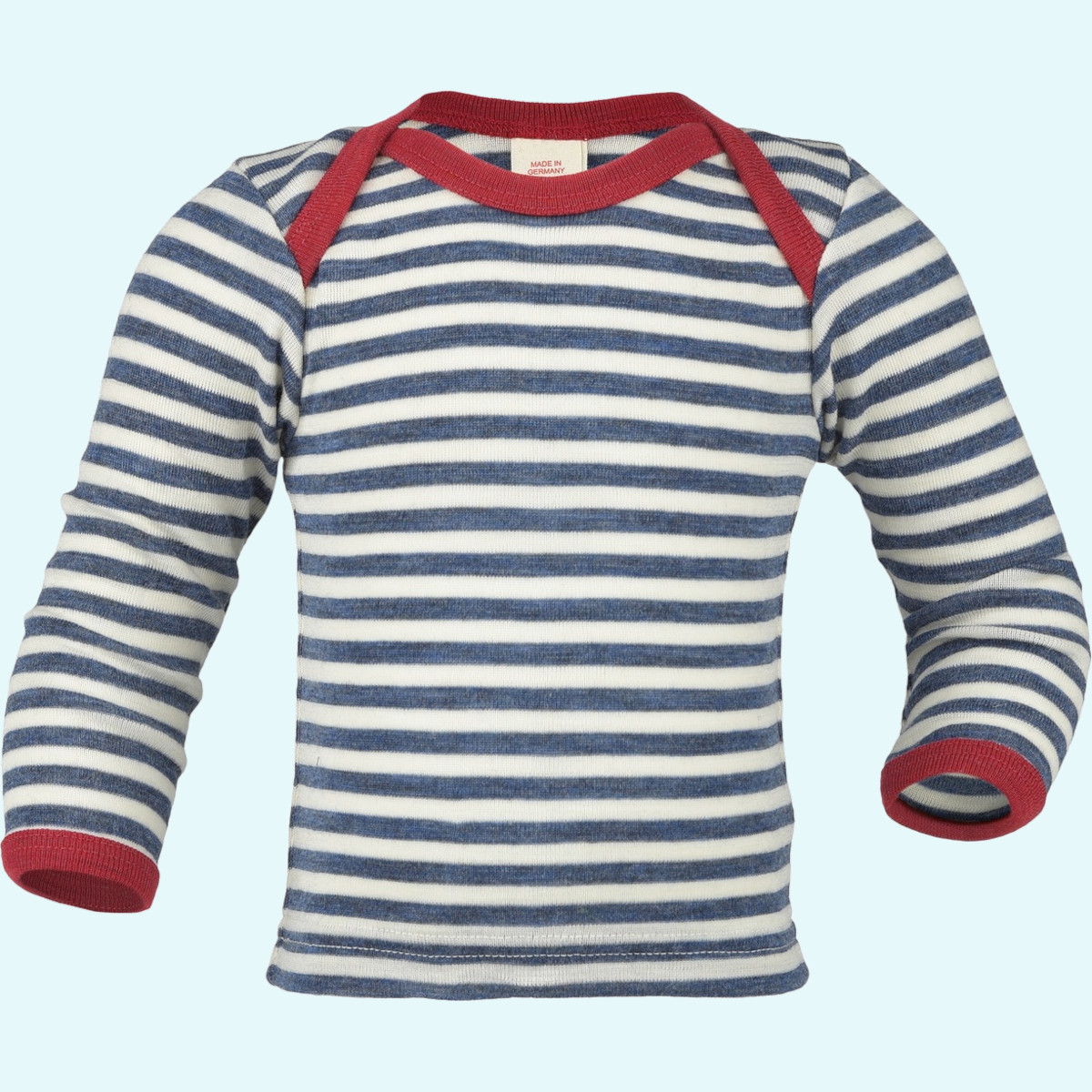 Wollshirt für Babys von Engel Baby Schlupfhemd Schurwolle farbig geringelt IVN BEST