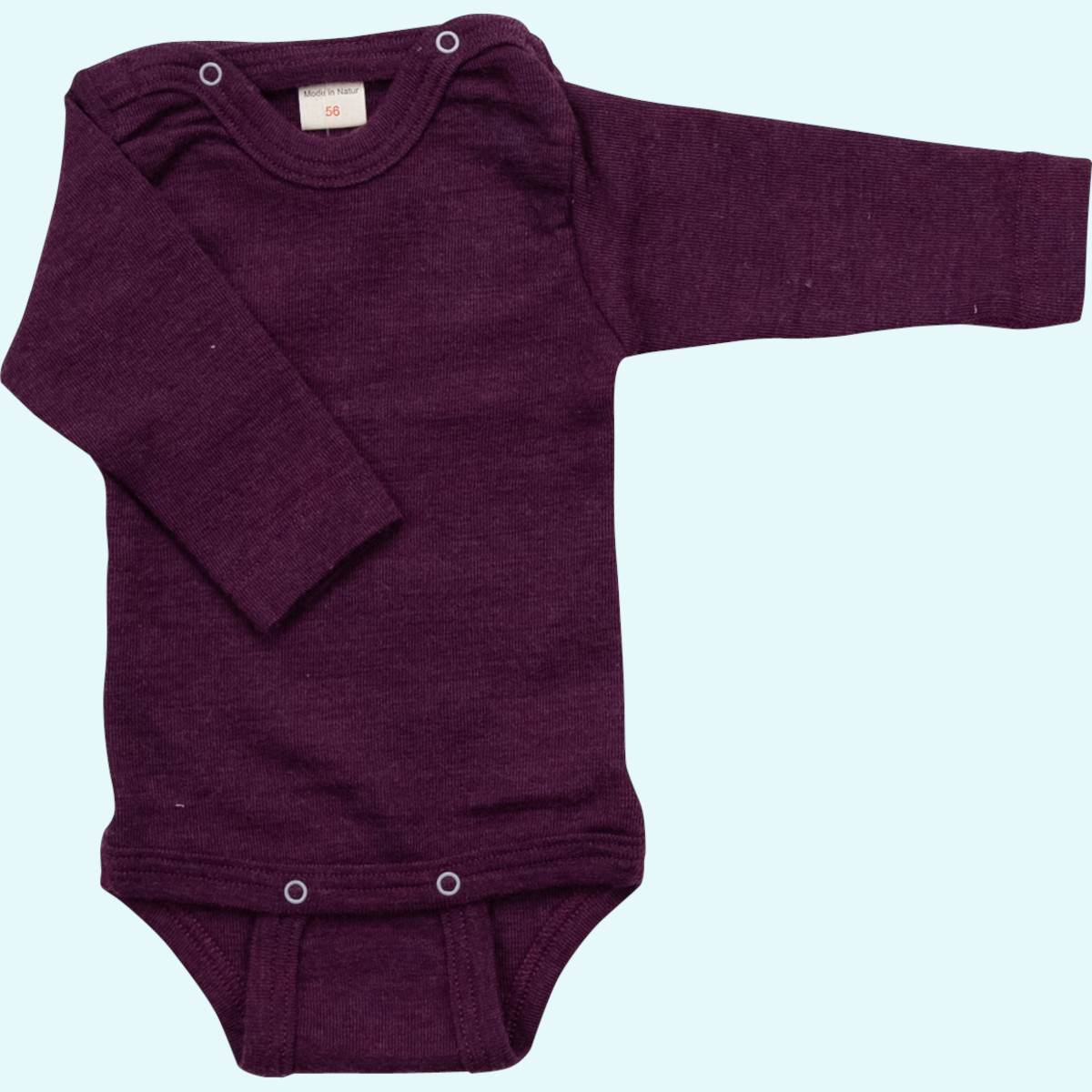 Baby Body aus Wolle Seide von Lilano Baby-Body Wolle Seide Langarm farbig uni GOTS