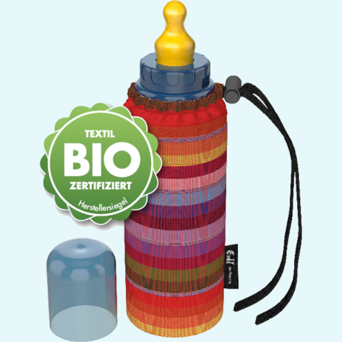 Emil Baby Saug-Flasche aus Glas mit Isolier-Behälter Emil Baby Flasche 250ml aus Glas mit Trinksauger latex & Anti-Kolik Ventil im bruchsicheren Isolier-Behälter für unterwegs