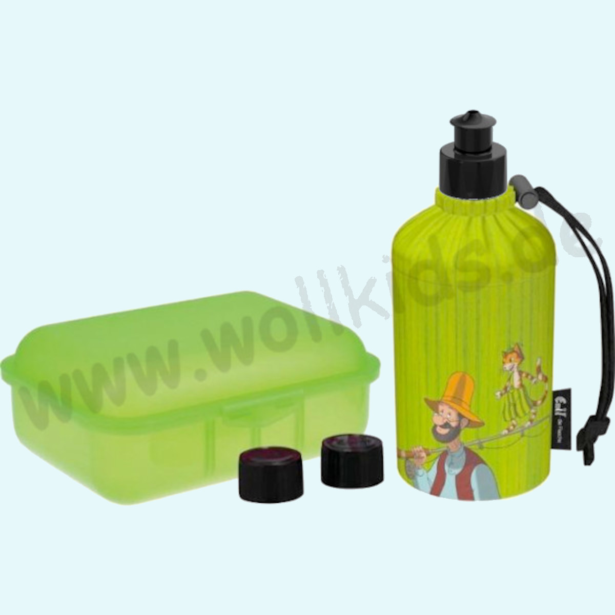 Emil Kinder Schulstart Starter-Set mit Brotdose + Trinklasche Emil - Kindergarten & Schulstart Starter-Set für Kinder - Brotdose, Trinkflasche mit Trinkcap & Ersatzverschlüsse