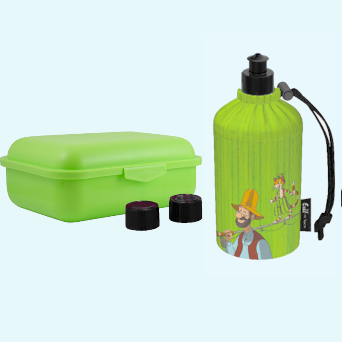Emil Kinder Schulstart Starter-Set mit BIO-Brotdose + Trinklasche Emil - Kindergarten & Schulstart Starter-Set - BIO Brotdose, Trinkflasche mit Trinkcap & Ersatzverschlüsse für Kinder