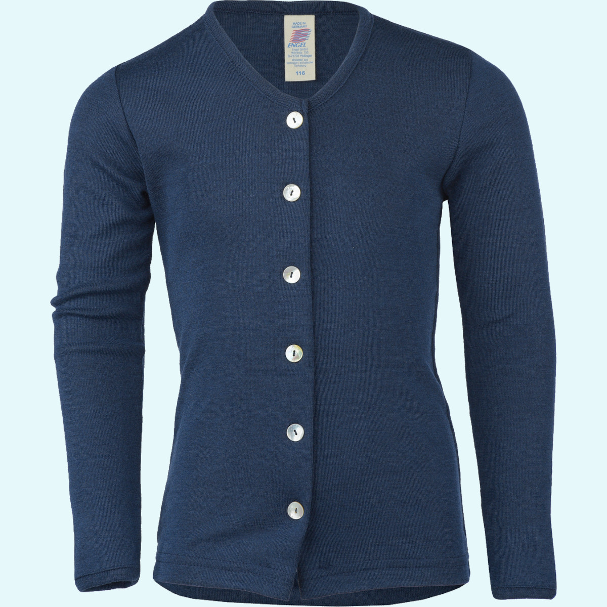 Engel Strickjacke Wolle Seide für Kinder Kinder Cardigan Wolle Seide farbig uni GOTS