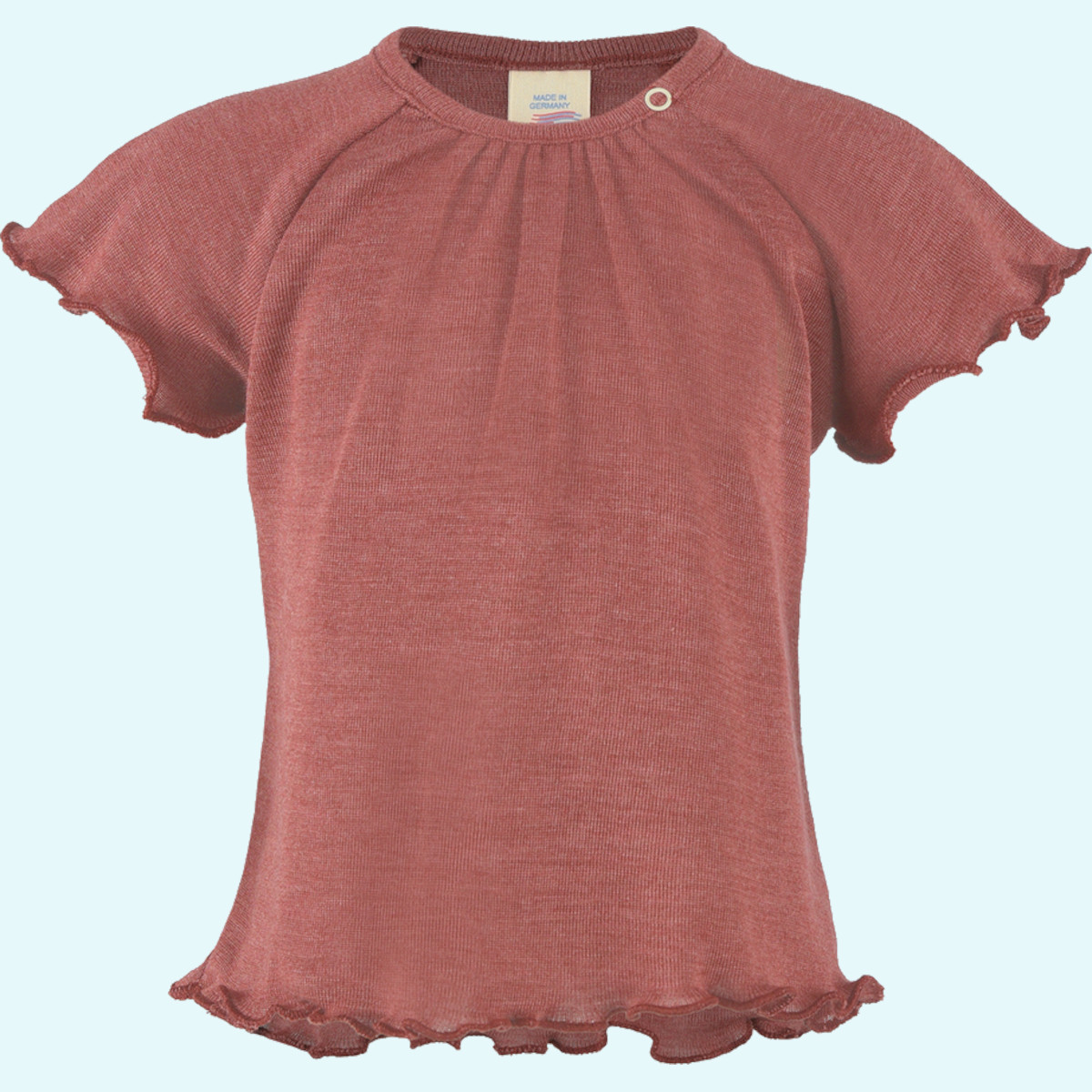 Engel Wolle/Seide Shirt für Babys Baby Shirt gerüscht Wolle Seide farbig uni GOTS