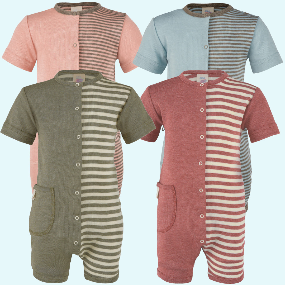 SALE - Engel Sommer Baby Spieler aus merino Wolle/Seide SALE - Engel Baby Spieler - Sommer Overall kurz aus BIO merino Schurwolle/Seide - ideal bei empfindlicher Haut GOTS
