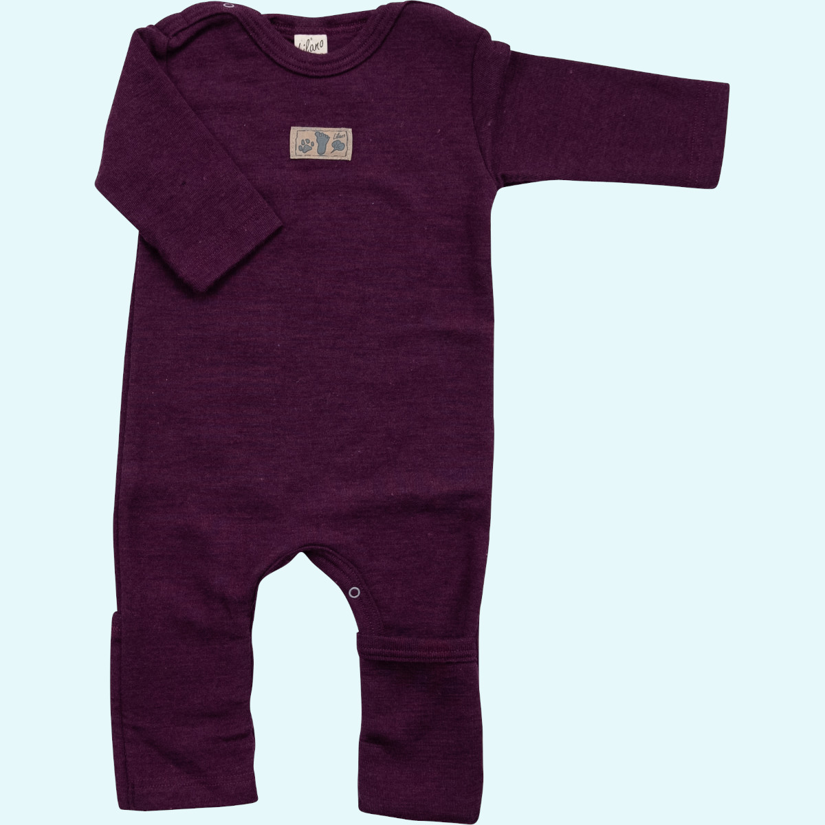 Wagenanzug für Babys im Winter aus Wolle Seide Baby Overall Anzug mit Umschlagbündchen Wolle Seide langarm farbig uni GOT