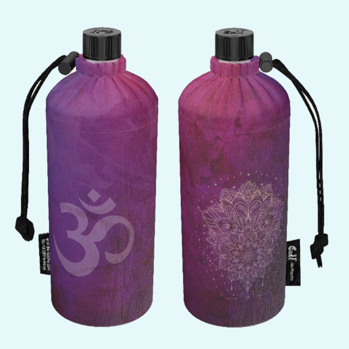 Große 0,75l Emil Glas-Trinkflasche mit Blume des Lebens Große 0,75 Liter Emil die Flasche Glasflasche für Kinder & Erwachsene mit Blume des Lebens & Isolierbehälter - Die gesunde Trinkflasche