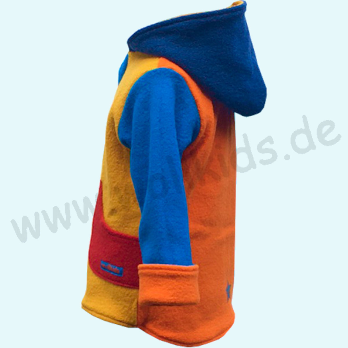 Kinder Walkjacke doubleface aus 100% Schurwolle - Wollkids bunt Doubleface Walkjacke für Kinder aus 100% Schurwolle von Wollkids - Farbe bunt