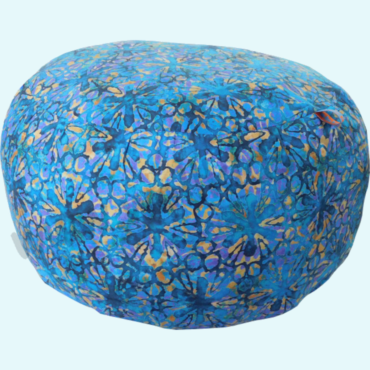 Wollkids Sitzkissen-Pouf rund 40cm in blau - Bio Baumwolle & Wollwalk Wollkids Kinder & Erwachsenen Sitzkissen-Fußkissen-Pouf rund 40cm in blau aus Bio Baumwolle & Wollwalk