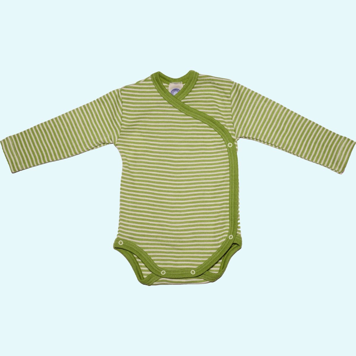 Weicher Cosilana Baby Wickelbody Merinowolle Seide Baby langarm Wickelbody geringelt von Cosilana aus BIO merino Schurwolle/Seide - ideal im Winter & bei empfindlicher Haut GOTS