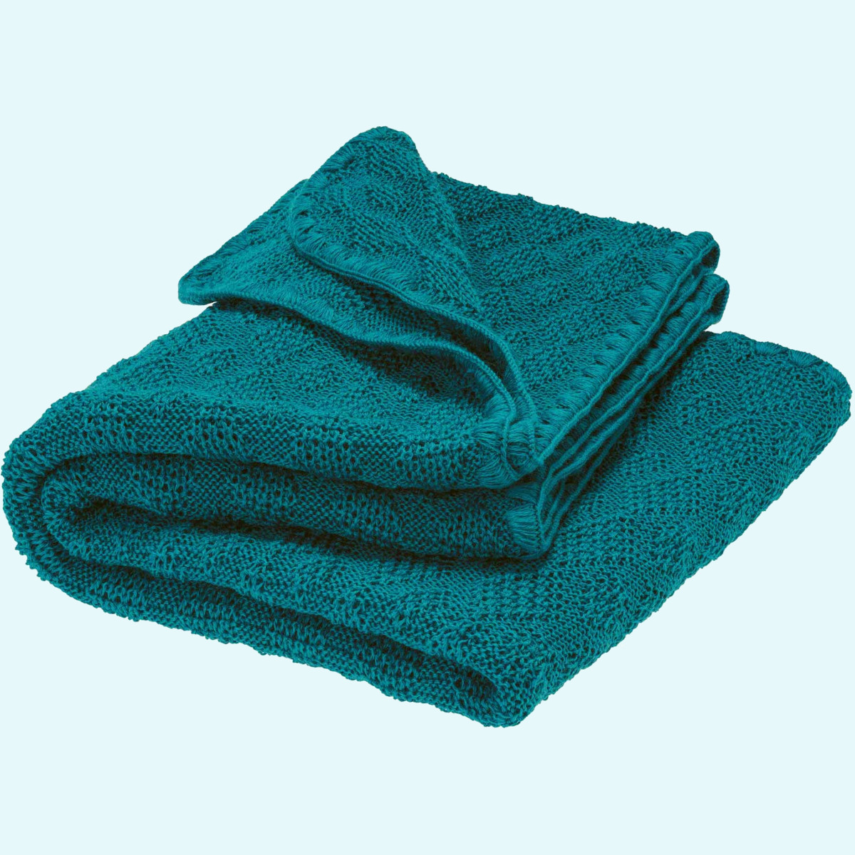 Weiche disana Baby Strick-Kuscheldecke aus Merino-Wolle  SALE - Zauberhafte disana Baby Strick-Decke 80x100 aus kbT merino Schurwolle - Kuscheldecke GOTS