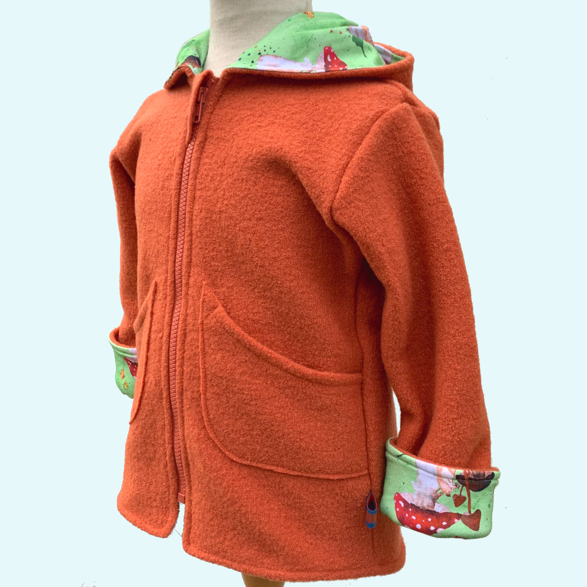 Fuchs Fliegenpilz Wollwalk-Jacke Walkjacke Wollwalkjacke mit BIO Baumwoll-Futter