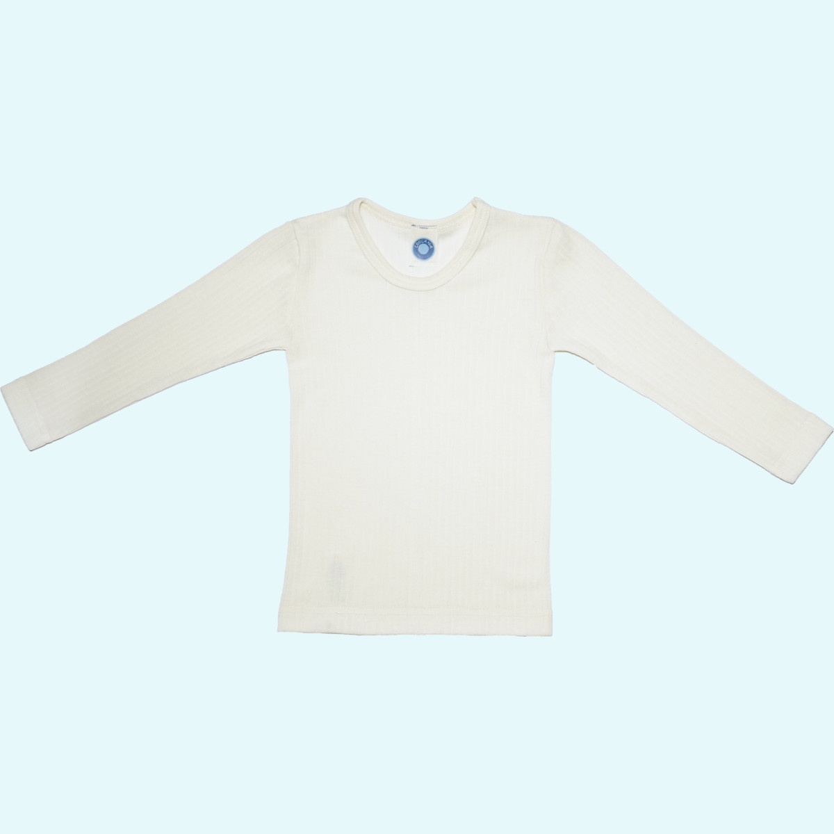 Kinder Shirt Wolle Seide Baumwolle Langarm natur GOTS