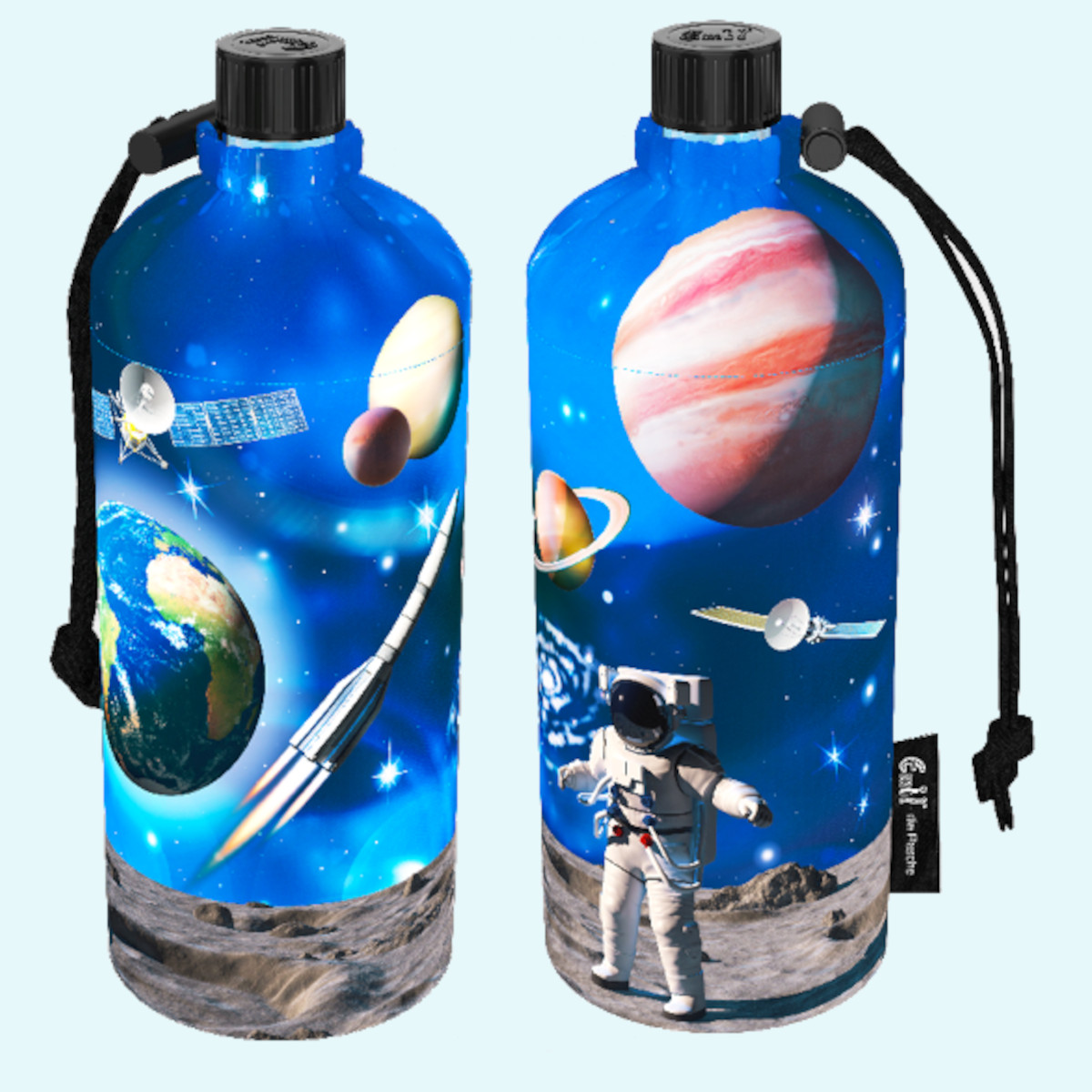 Emil Kinder Trinkflaschen mit Blume des Lebens Schule Emil die Flasche - Kinder Glas-Trinkflaschen für die Schule mit Blume des Lebens & Isolier-Behälter - Die gesunde Trinkflasche