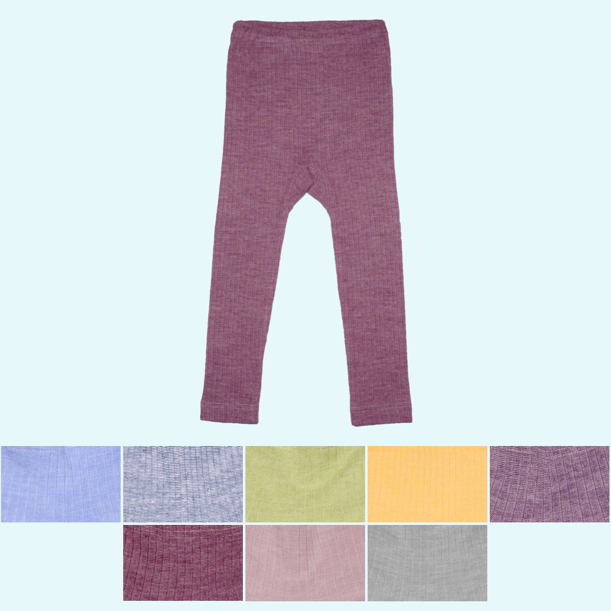 Kinder Leggin Wolle Seide Baumwolle farbig uni GOTS