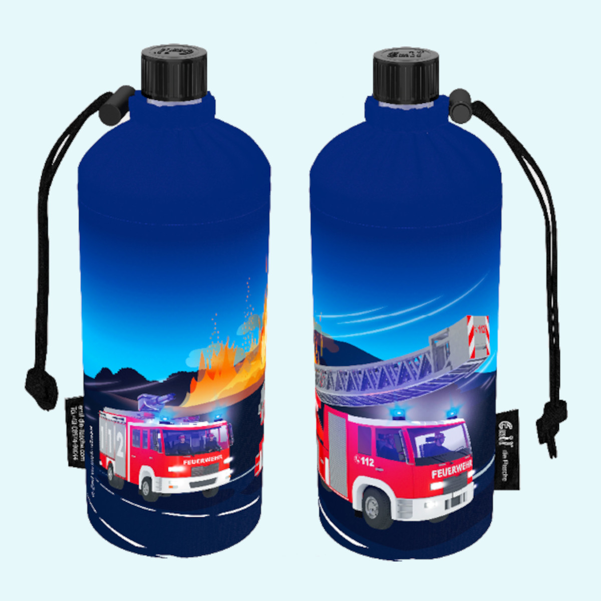 Emil Kinder Trinkflaschen mit Blume des Lebens Schule Emil die Flasche - Kinder Glas-Trinkflaschen für die Schule mit Blume des Lebens & Isolier-Behälter - Die gesunde Trinkflasche
