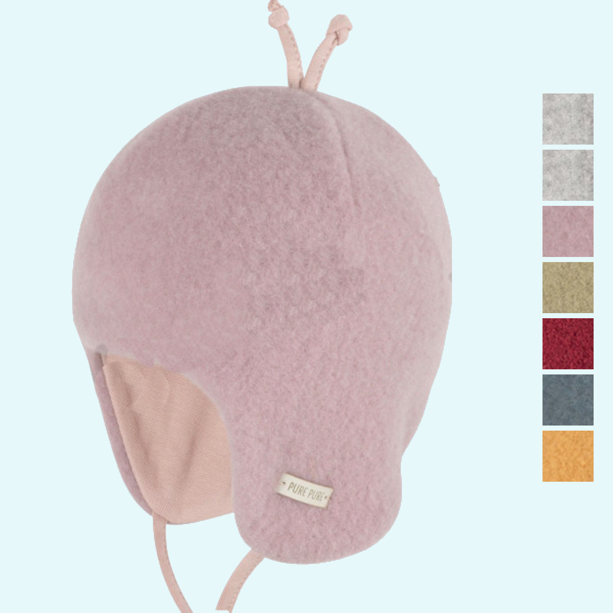 Kuschelig warme Baby Winter Mütze aus 100% Wollfleece von Pure Pure Warme Pure Pure Baby Mütze aus 100% Wollfleece gefüttert mit Bio Baumwolle - perfekt für Neugeborene & als Wintermütze