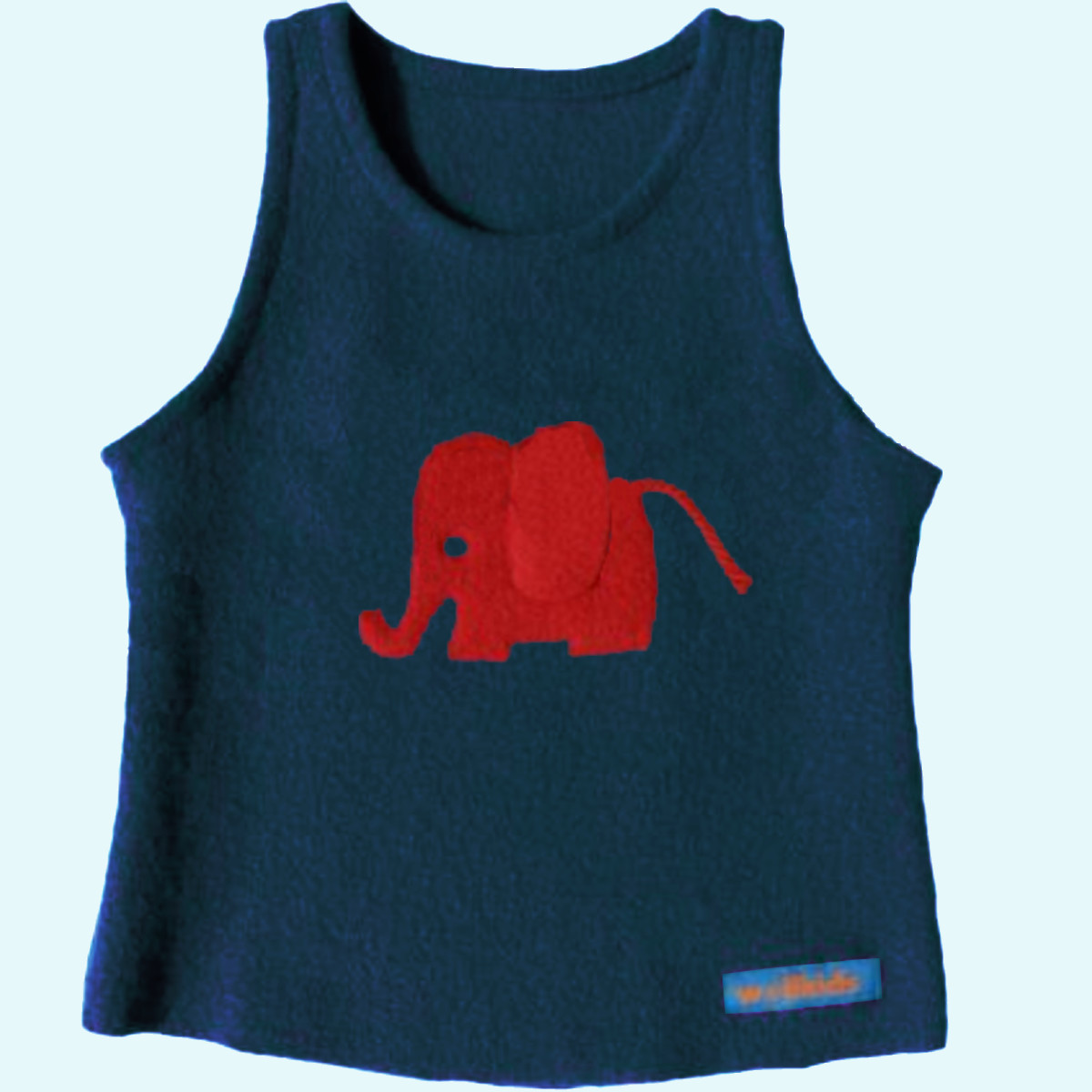 Wollkids Kinder Pullunder aus 100% Wollwalk blau mit Motiv Elefant rot Wollkids Baby & Kinder Pullunder Weste aus 100% Wollwalk ohne Reißverschluss blau mit Motiv Elefant rot