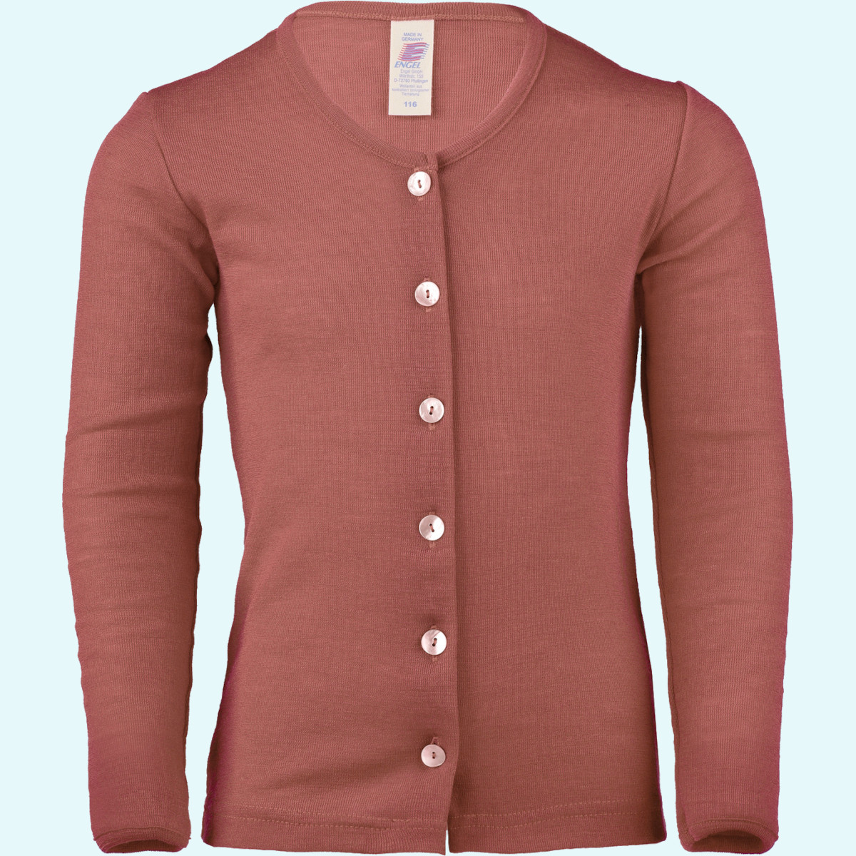 Engel Strickjacke Wolle Seide für Kinder Kinder Cardigan Wolle Seide farbig uni GOTS