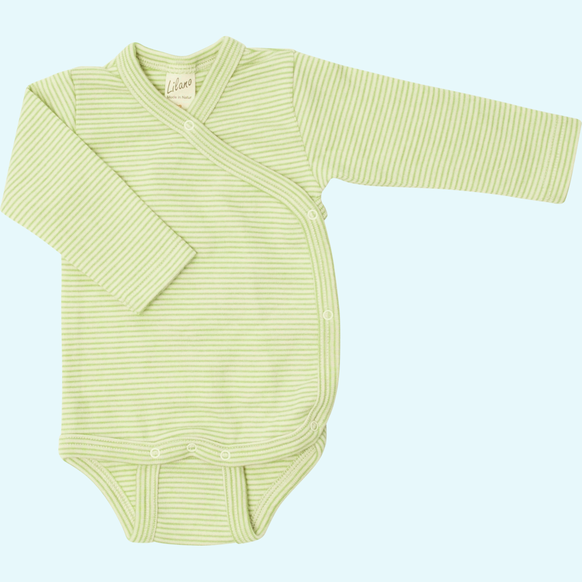 Baby Wickelbody Wolle Seide Langarm farbig geringelt GOTS