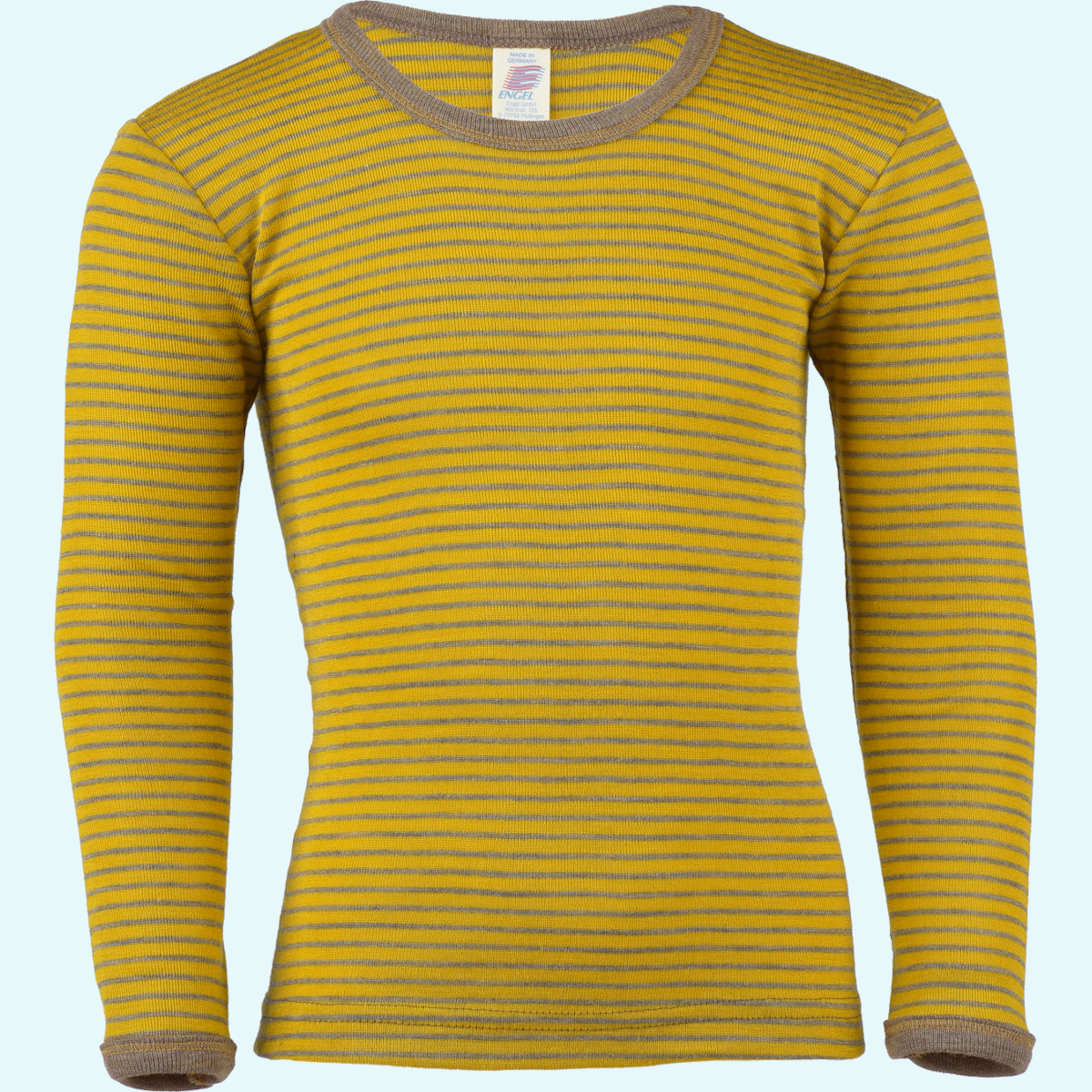 Warmes Engel Kinder Langarmshirt aus Merinowolle Seide Engel Jungen & Mädchen Shirt/Hemd langarm geringelt aus BIO merino Schurwolle/Seide - ideal im Winter & bei empfindlicher Haut GOTS