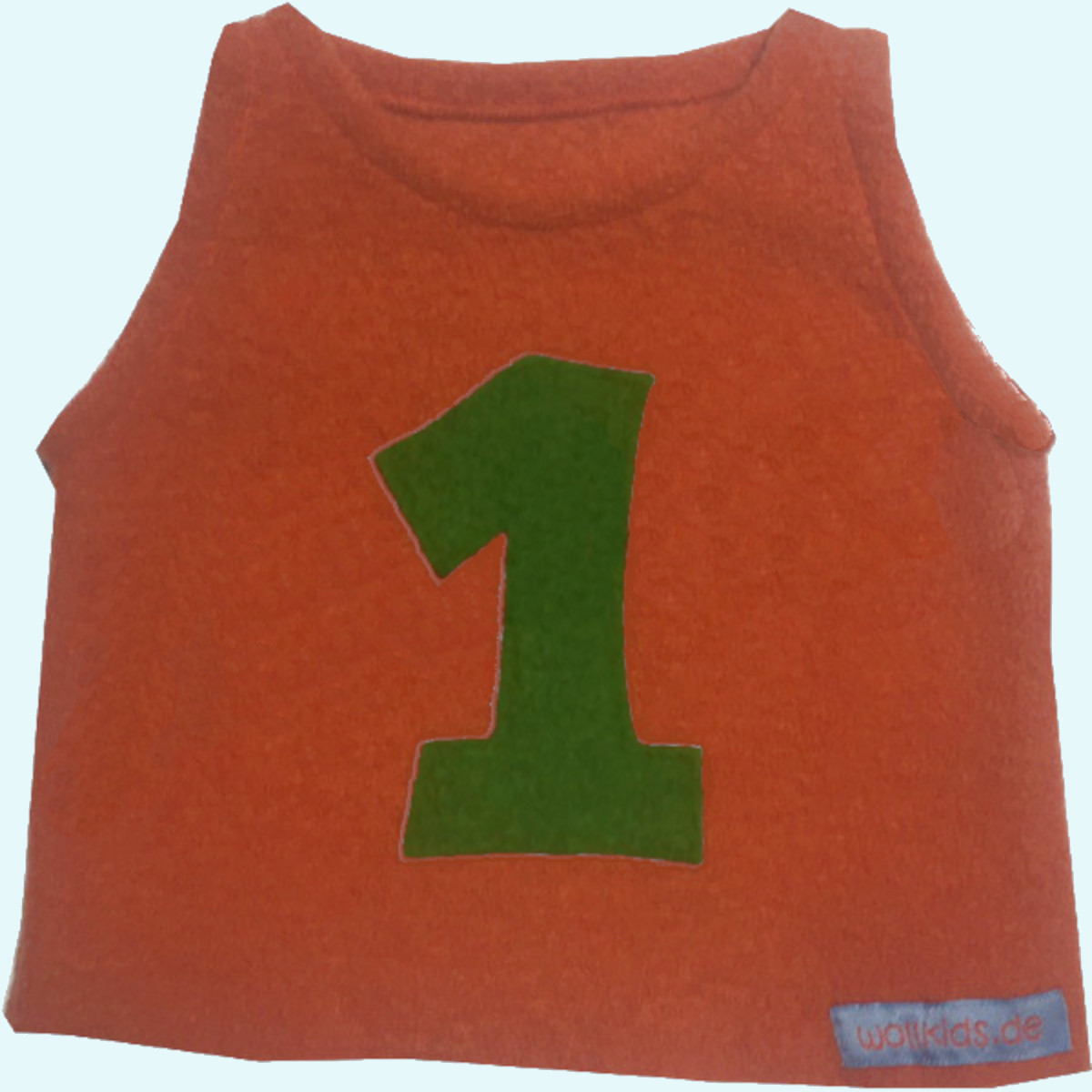 Wollkids Kinder Walk Weste ohne Reißverschluss aus 100% Wolle orange Wollkids Baby & Kinder Walk Pullunder Weste aus 100% Wolle ohne Reißverschluss orange mit Nummer 1
