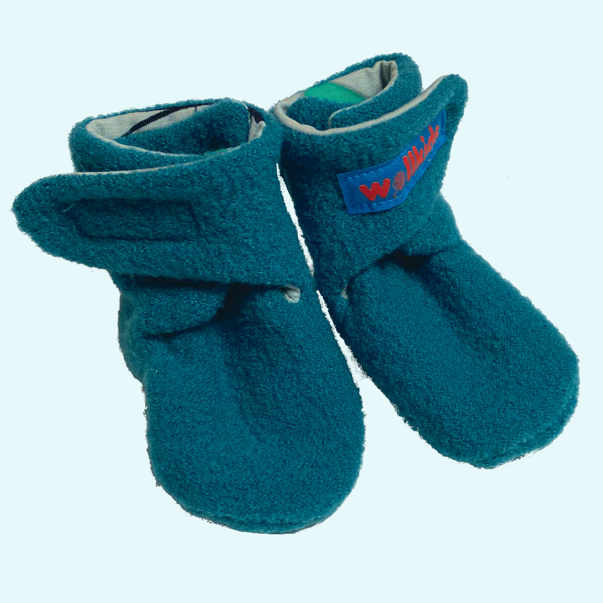 Warme Wollkids Babystiefel Klettstiefel aus 100% Wollwalk mit Baumwollfutter für Babys