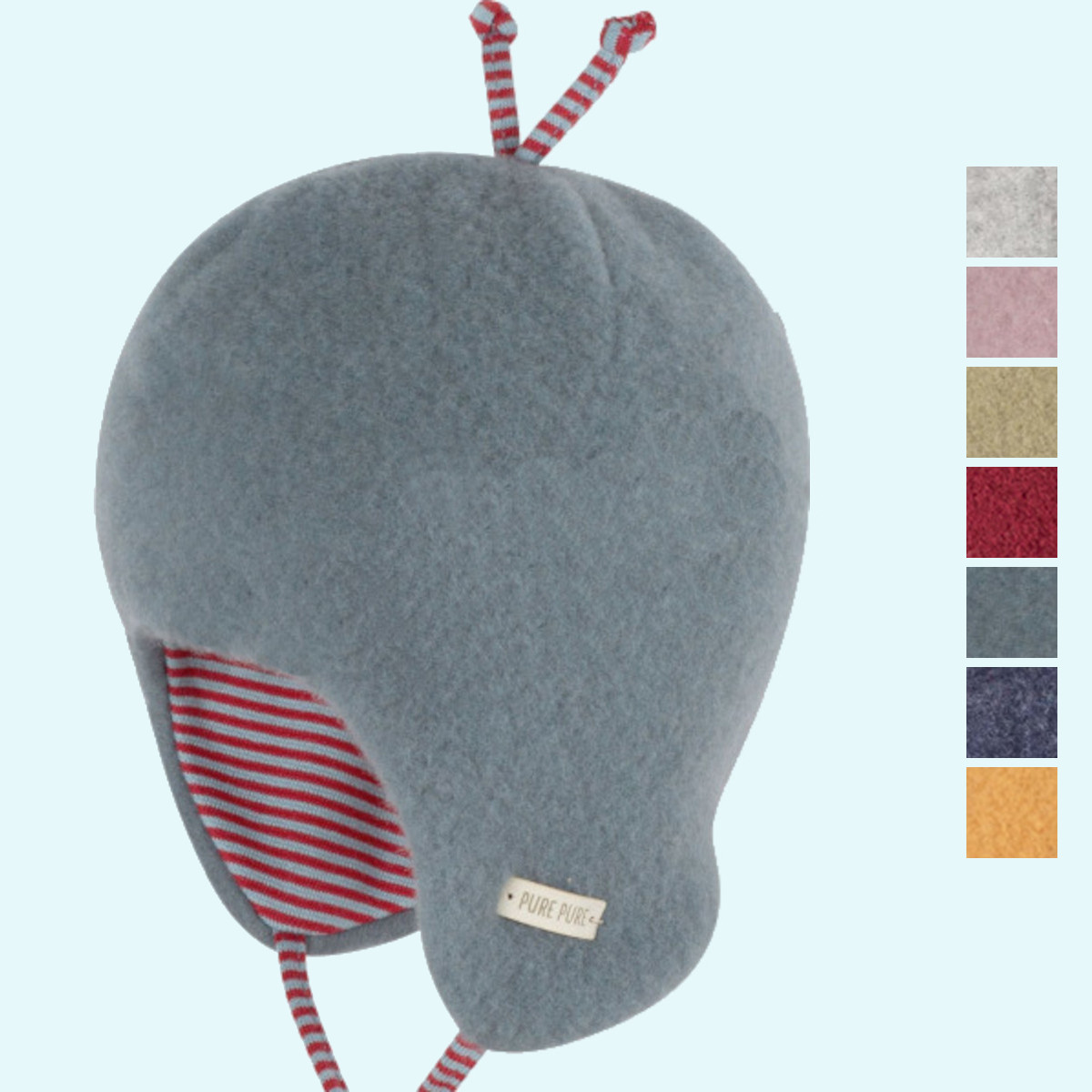Kuschelig warme Baby Winter Mütze aus 100% Wollfleece von Pure Pure Warme Pure Pure Baby Mütze aus 100% Wollfleece gefüttert mit Bio Baumwolle - perfekt für Neugeborene & als Wintermütze