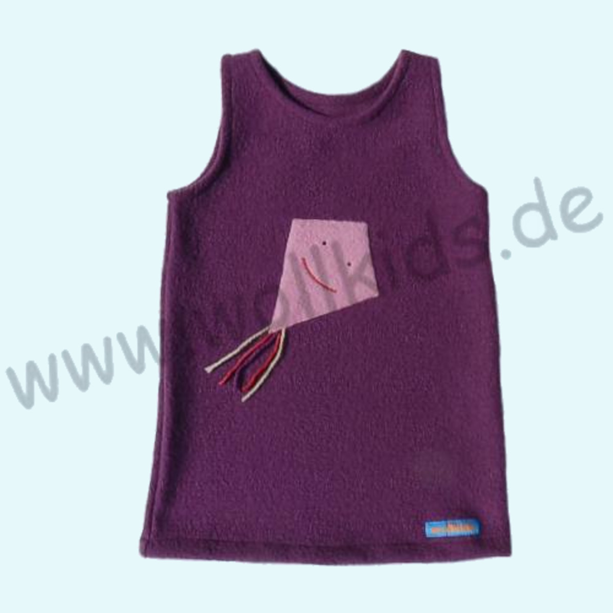 SALE Wollkids Mädchen Kleid 100% Walk beere mit Motiv Drachensteigen SALE Wollkids Baby & Kinder Walk Kleid ohne Ärmel aus 100% Wollwalk für Mädchen beere mit Motiv Drachensteigen
