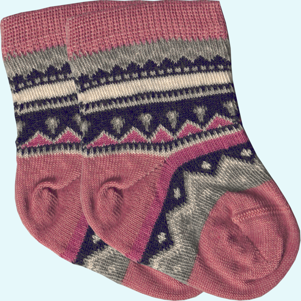 Warme Wollsocken mit Norwegermuster für Babys aus Schurwolle - Grödo Warme Wollsocken für Babys aus Schurwolle von Grödo - mit Norwegermuster