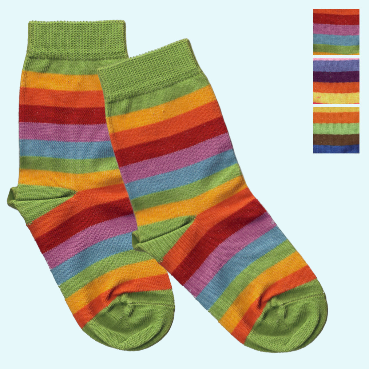 Bunte Socken - fröhliche Ringel aus feiner BIO Baumwolle