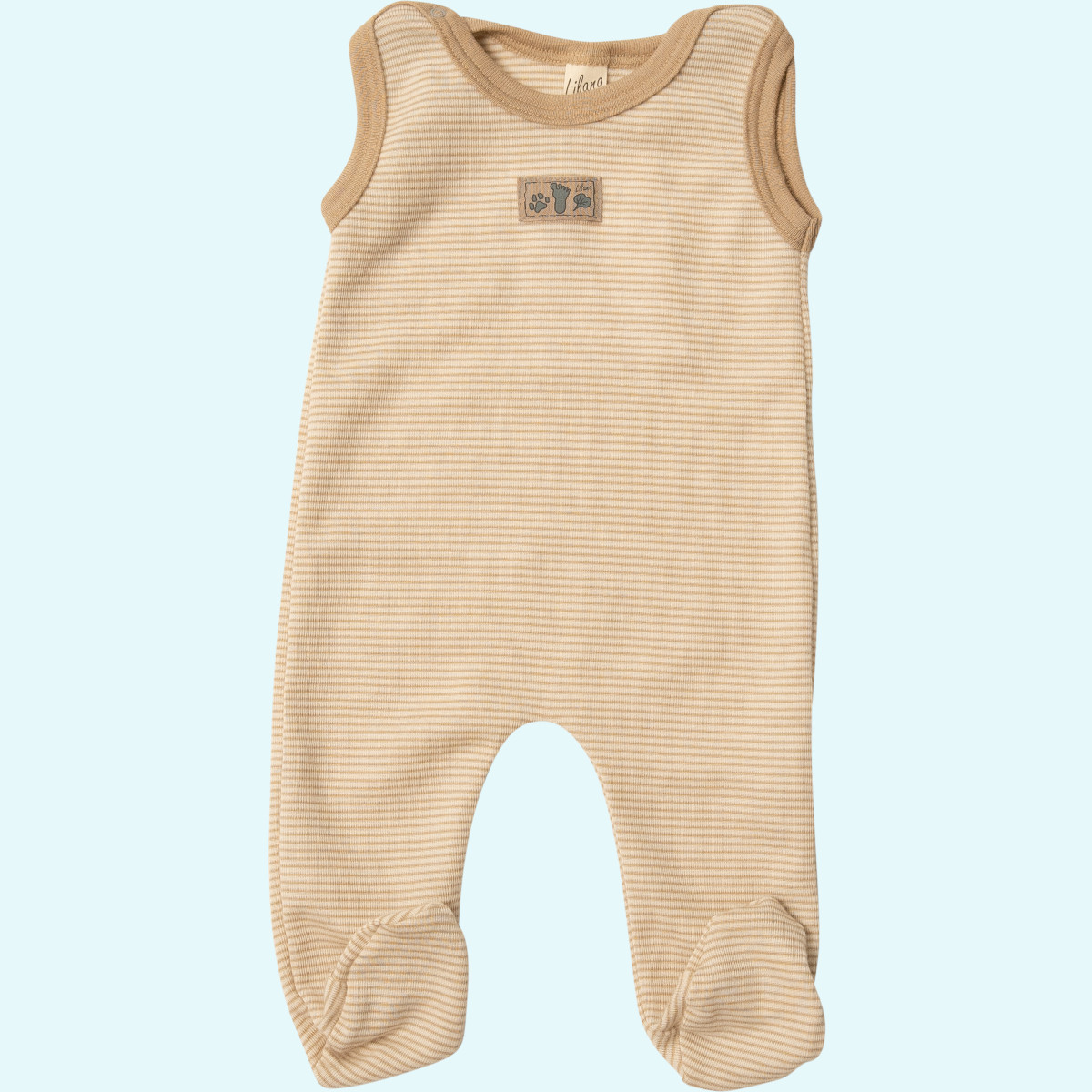 Baby Strampler aus Wolle Seide von lilano Baby Strampler mit Fuß Wolle Seide farbig geringelt GOTS