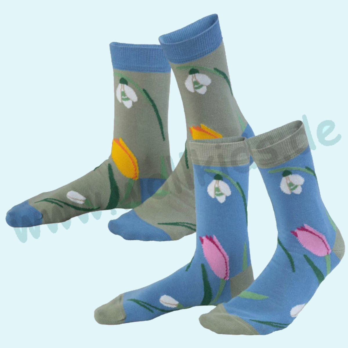 Hübsche Damensocken Socken Motivsocken aus reiner BIO Baumwolle im 2er Pack von Livingcrafts
