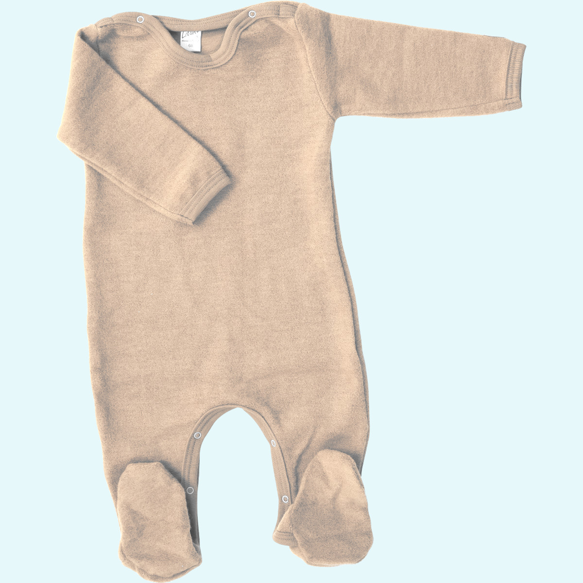 Weicher Lilano Baby Overall mit Fuß aus Schurwoll-Frotte-Plüsch  Dicker, warmer Baby & Kinder Wagenanzug Overall mit Fuß aus BIO merino Schurwoll-Frottee-Plüsch von Lilano