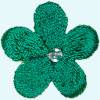Blume: 22mm flaschengrün Perle