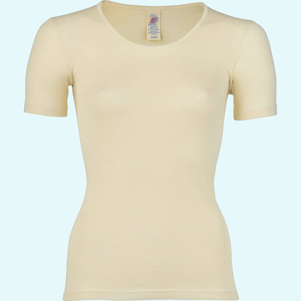 engel wolle/seide für damen Damen Shirt kurzarm Wolle Seide farbig uni GOTS