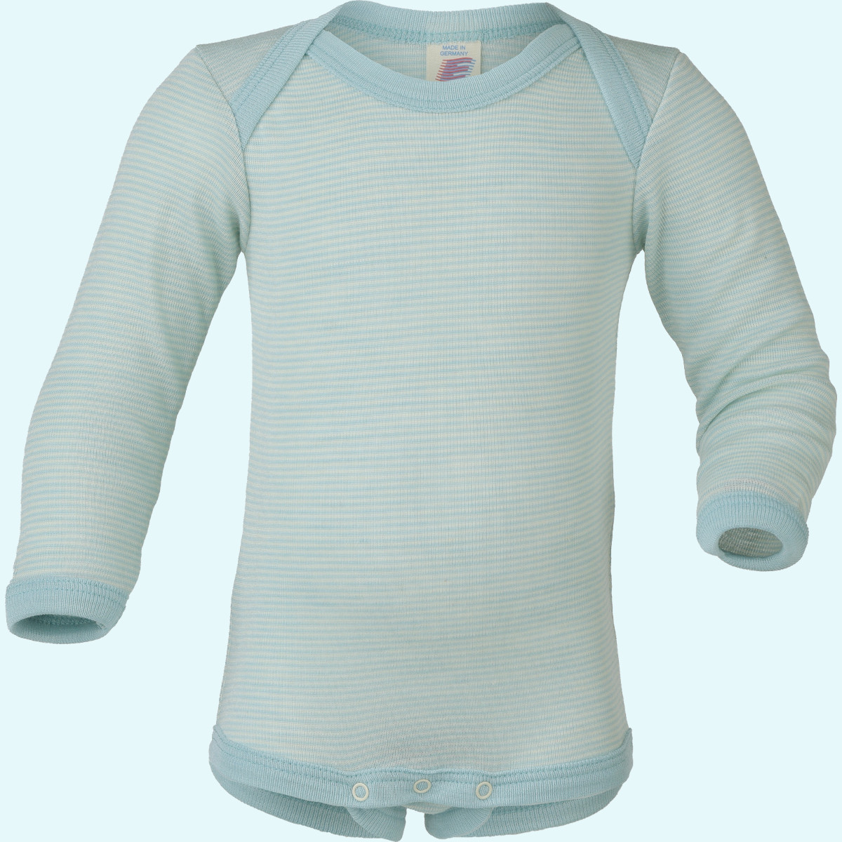 SALE - Kuschelweicher Engel Baby Body langarm Merinowolle Seide SALE - Engel Baby Body langarm geringelt aus kbT merino Schurwolle/Seide - Sommer & Winter ideal bei empfindlicher Haut GOTS