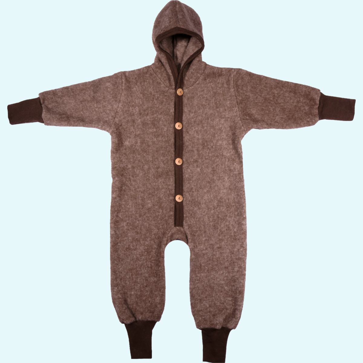 Flauschiger Wollfleece Overall für Babys von Cosilana Wollfleece Winter Overall für Babys mitwachsend mit Kapuze von Cosilana aus BIO merino Schurwolle & Baumwolle - ideal für empfindliche Haut GOTS