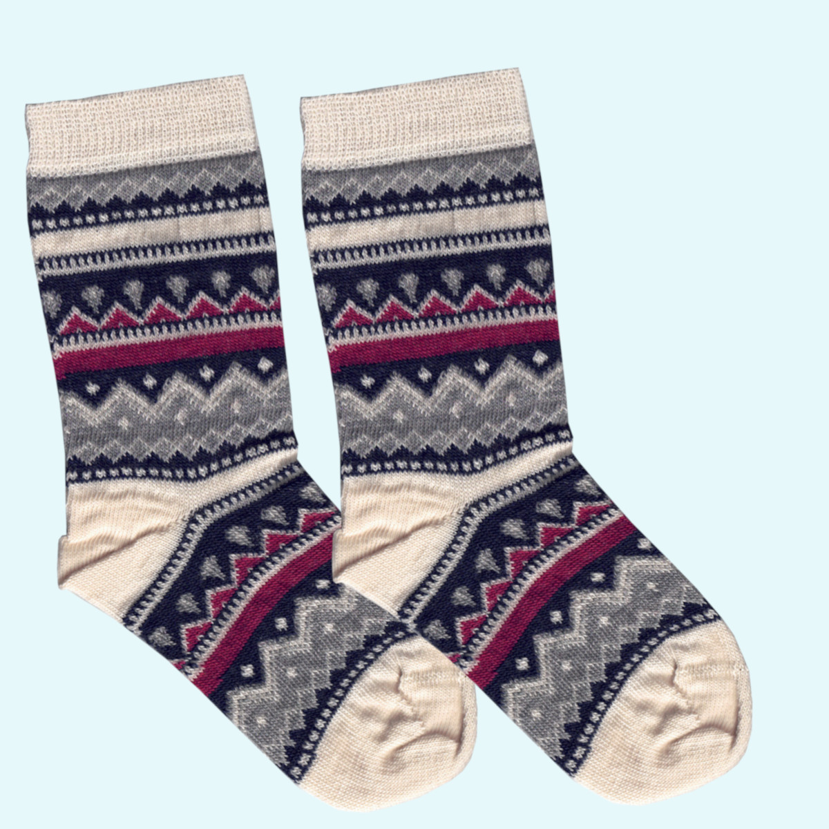 Süße Kinder Socken aus Merinowolle von Grödo Süße Socken mit Norwegermuster für Kinder aus Merinowolle von Grödo