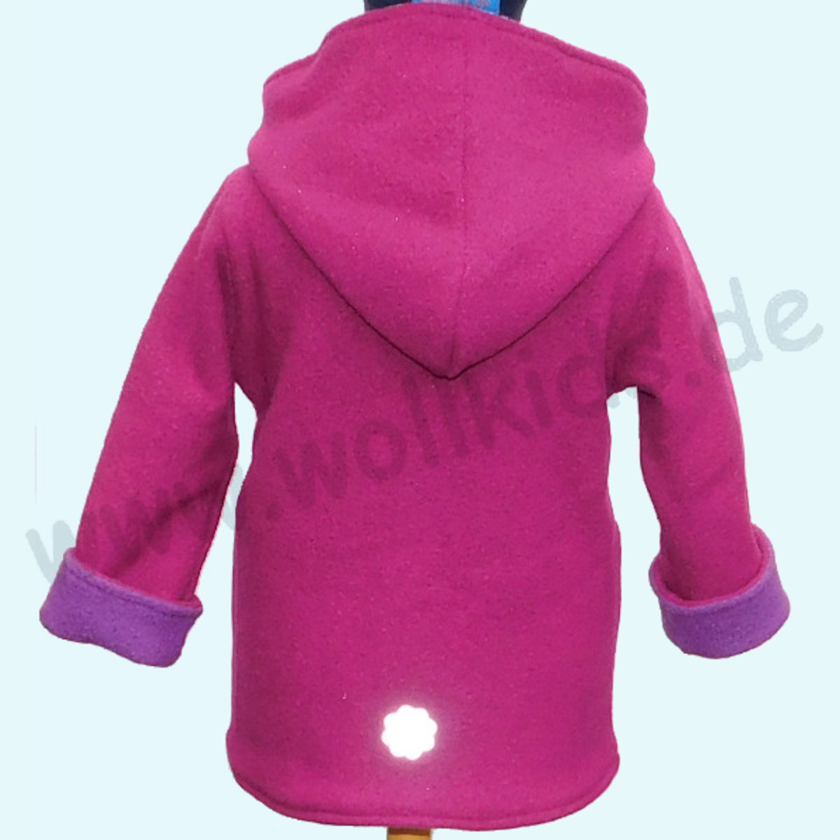Mädchen Walkjacke aus 100% Schurwolle - Wollkids lila/beere Doubleface Walkjacke für Mädchen aus 100% Schurwolle von Wollkids - Farbe lila/beere