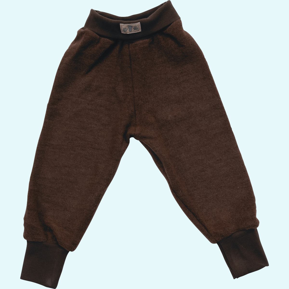 SALE - Baby & Kinder Pumphose aus Schurwoll-Frottee-Plüsch Lilano SALE - Dicke, warme Baby & Kinder Nabelbundhose in schoko aus BIO merino Schurwoll-Frottee-Plüsch von Lilano