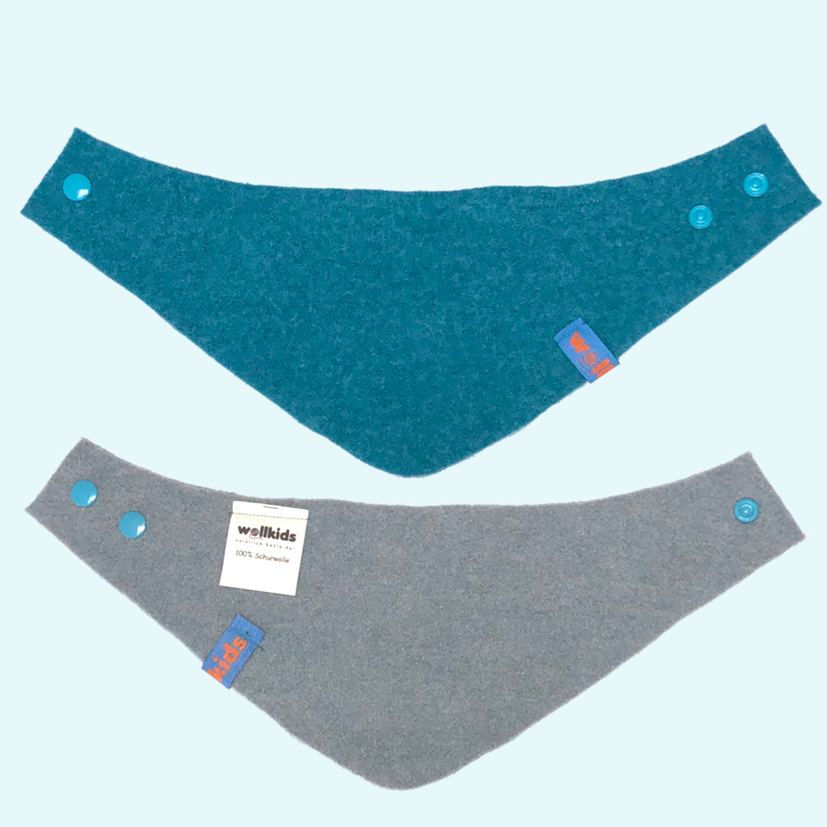 Warmes Wollkids Baby & Kinder Doubleface Wollwalk Halstuch Dreieckstuch aus 100% Wolle für den Winter
