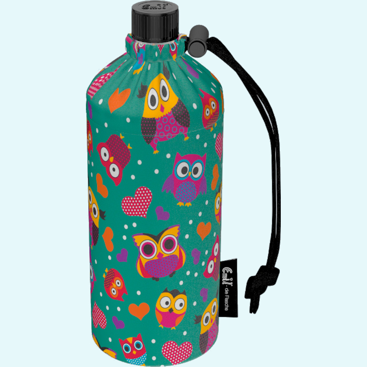 Emil Kinder Trinkflaschen mit Blume des Lebens Schule Emil die Flasche - Kinder Glas-Trinkflaschen für die Schule mit Blume des Lebens & Isolier-Behälter - Die gesunde Trinkflasche